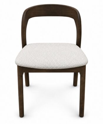 AMALFI Beige Chenille Dining Chair with Solid Ash Frame (48 × 52 × 75 cm)