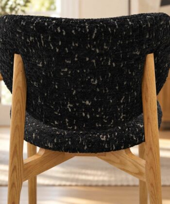 ASTORIA Natural Oak Dining Chair with Sculptural Upholstered Backrest (50 × 56 × 80 cm)