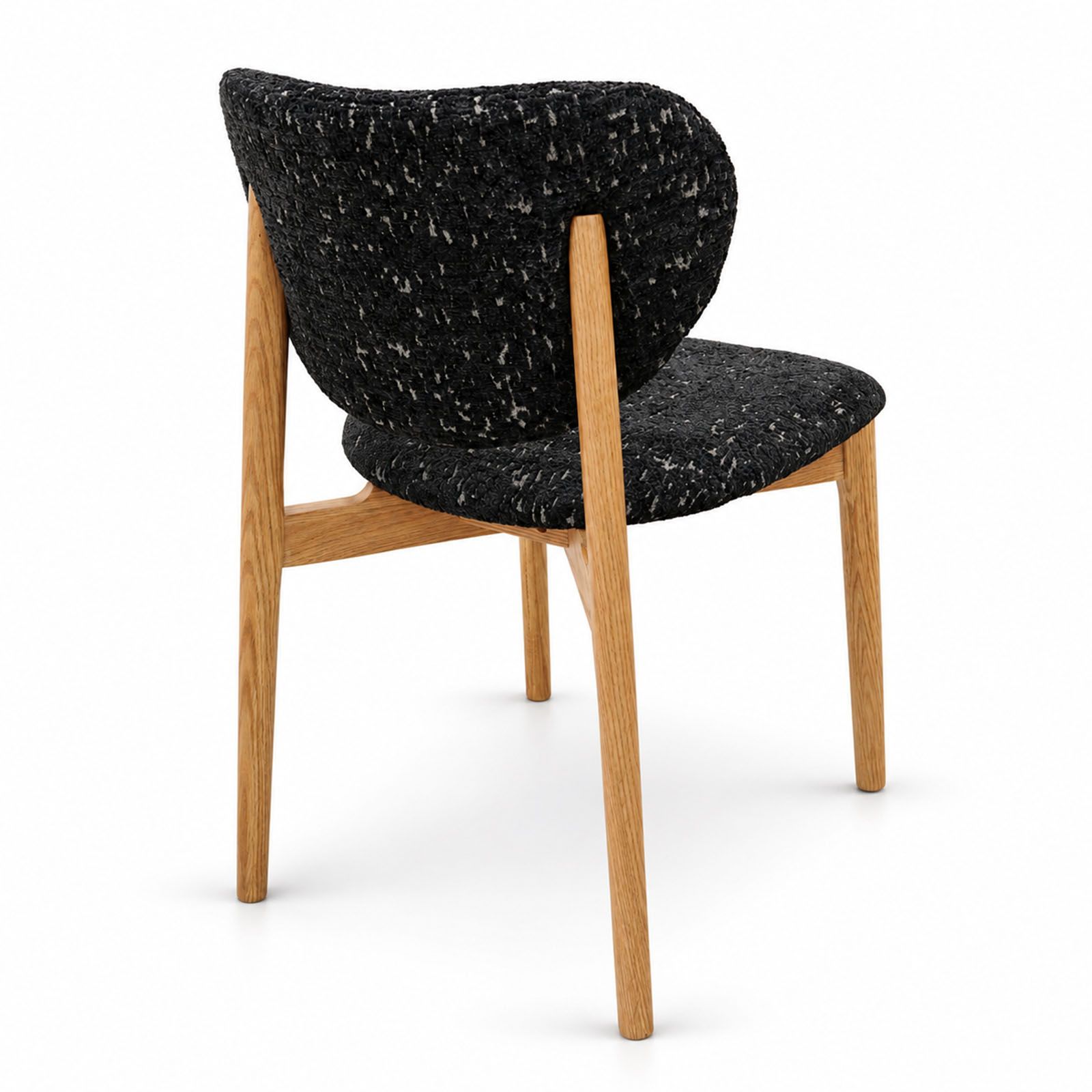 ASTORIA Natural Oak Dining Chair with Sculptural Upholstered Backrest (50 × 56 × 80 cm)