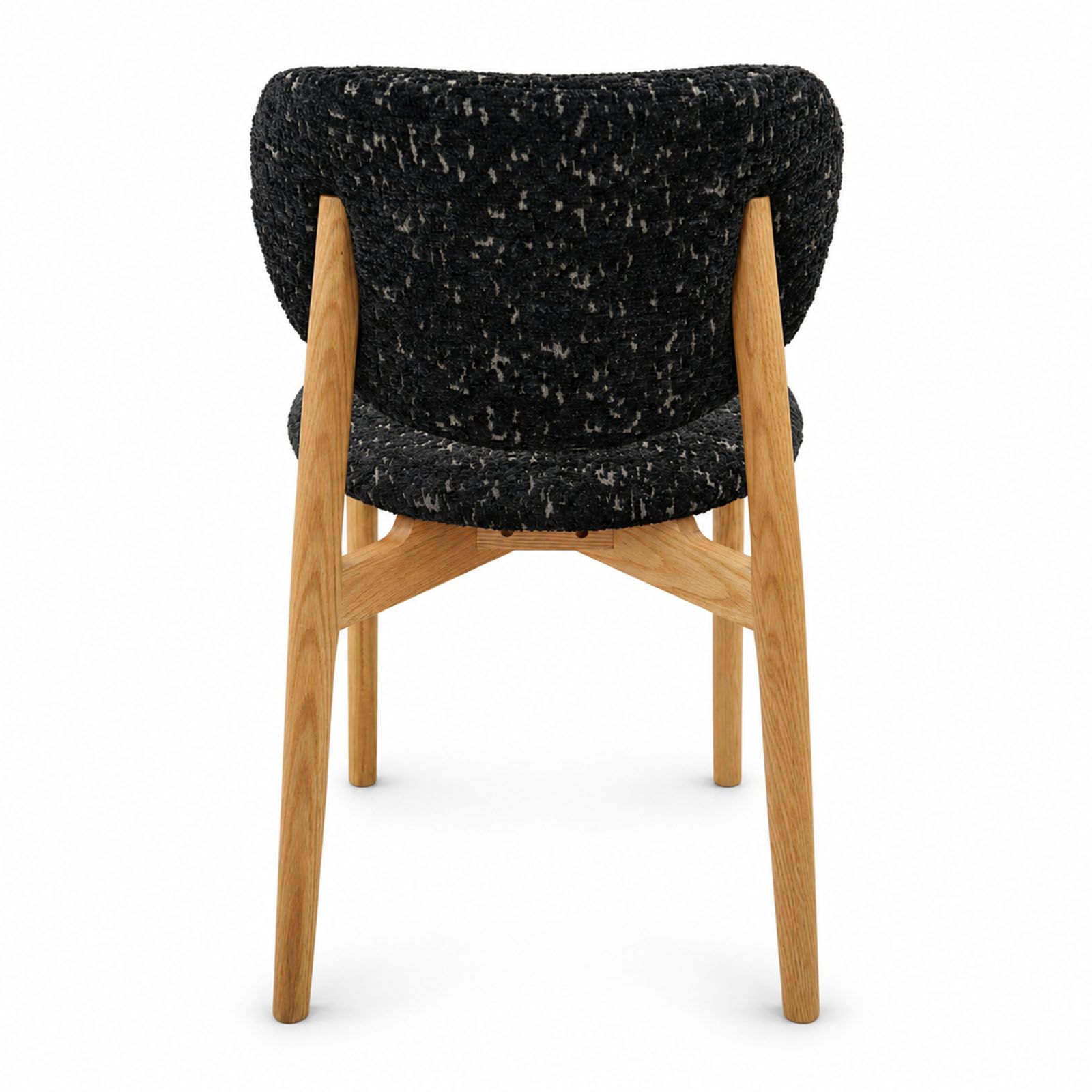 ASTORIA Natural Oak Dining Chair with Sculptural Upholstered Backrest (50 × 56 × 80 cm)
