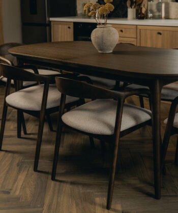 ST-85 Walnut Lagos Natural Veneer Extending Dining Table (160-200 × 80-100 × 77 cm)