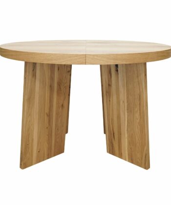 AMALFI Extending Round Oak Dining Table with Sculptural Pedestal Base (Ø 120 / Ø 130 / Ø 140 cm — Extends to 220–240 cm)