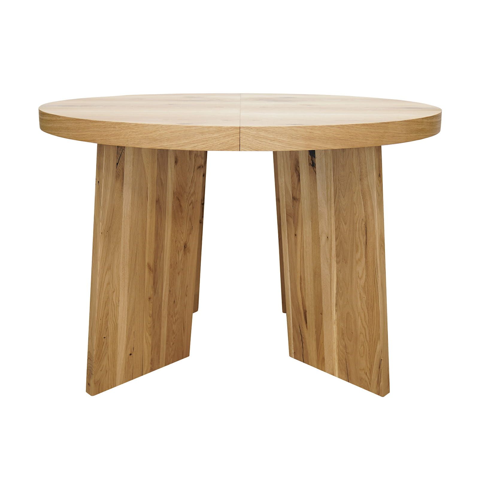 ASTORIA Extending Round Oak Dining Table with Sculptural Pedestal Base (120-220 × 120 × 76 cm)