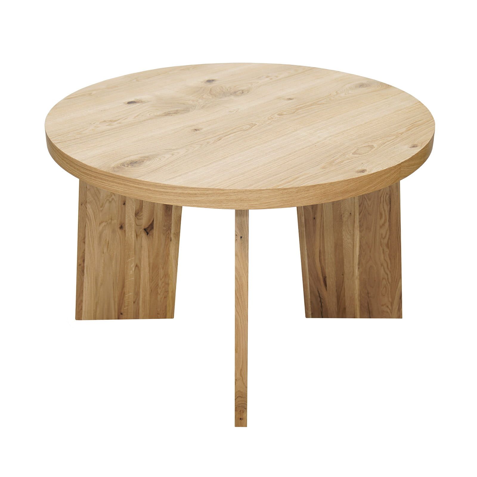 ASTORIA Extending Round Oak Dining Table with Sculptural Pedestal Base (120-220 × 120 × 76 cm)