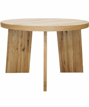 AMALFI Extending Round Oak Dining Table with Sculptural Pedestal Base (Ø 120 / Ø 130 / Ø 140 cm — Extends to 220–240 cm)