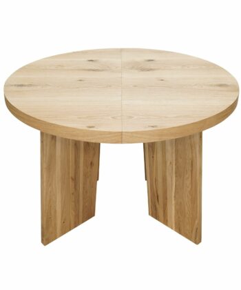 ASTORIA Extending Round Oak Dining Table with Sculptural Pedestal Base (120-220 × 120 × 76 cm)