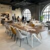 TRENTINO Industrial Extending Dining Table in Oak Laminate with Spider Base (160-236 × 90 × 76 cm)
