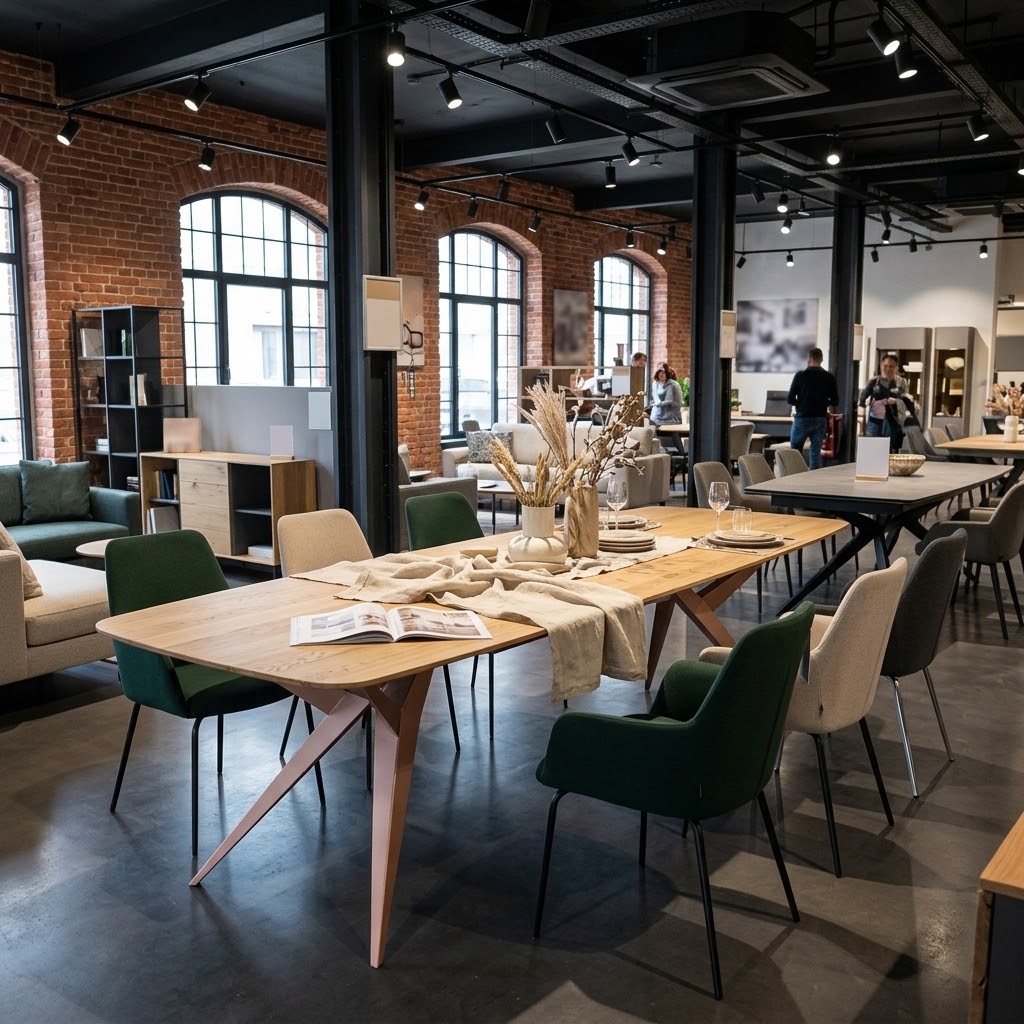 TRENTINO Extending Oval Dining Table in Premium Laminate with Spider Metal Base (160-236 × 90 × 76 cm)
