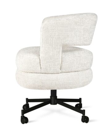 MODICA Upholstered 360&deg; Swivel Dining & Office Armchair with Black Wheeled Base (69 &times; 69 &times; 80 cm)
