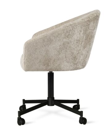 OSTUNI Upholstered 360° Swivel Dining & Office Armchair with Wheels (69 × 64 × 81 cm)