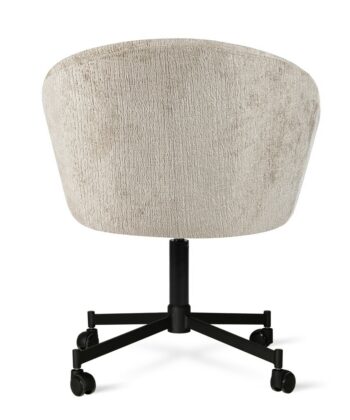 OSTUNI Upholstered 360° Swivel Dining & Office Armchair with Wheels (69 × 64 × 81 cm)