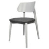 VALENCIA Light Grey Wood Dining Chair with Charcoal Textured Upholstery (48 × 48 × 80 cm)