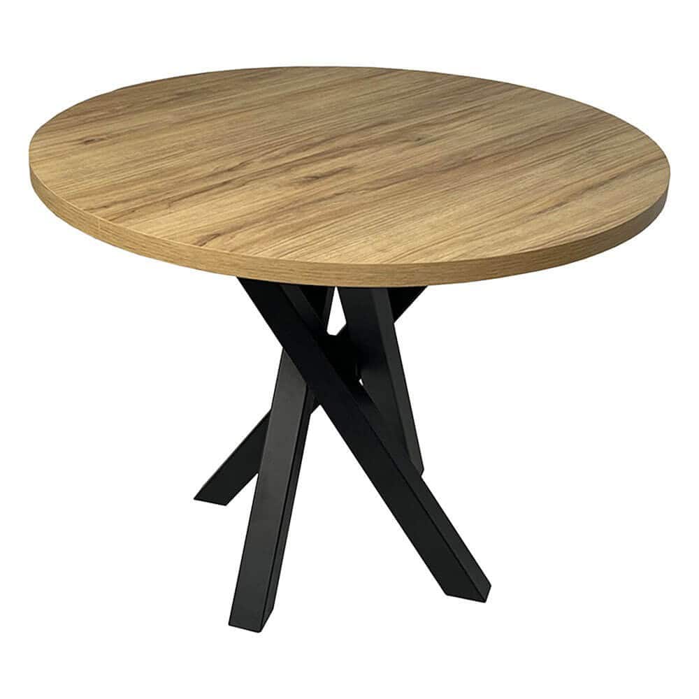 Moniq Round Extendable Table fi 100+40 Loft Style Laminated Top
