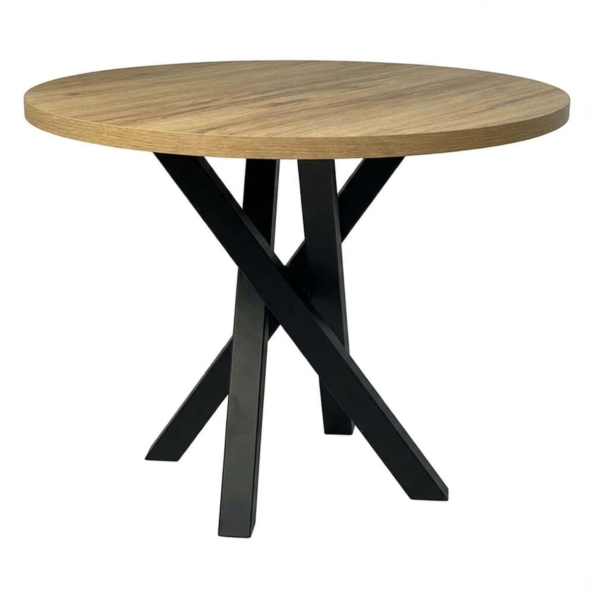 Moniq Round Extendable Table fi 100+40 Loft Style Laminated Top