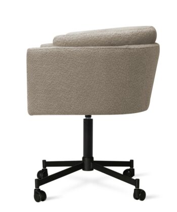 TROPEA Upholstered 360° Swivel Dining & Office Armchair with Cross Wheels Base (64 × 65 × 50 cm)