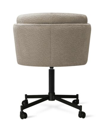 TROPEA Upholstered 360° Swivel Dining & Office Armchair with Cross Wheels Base (64 × 65 × 50 cm)
