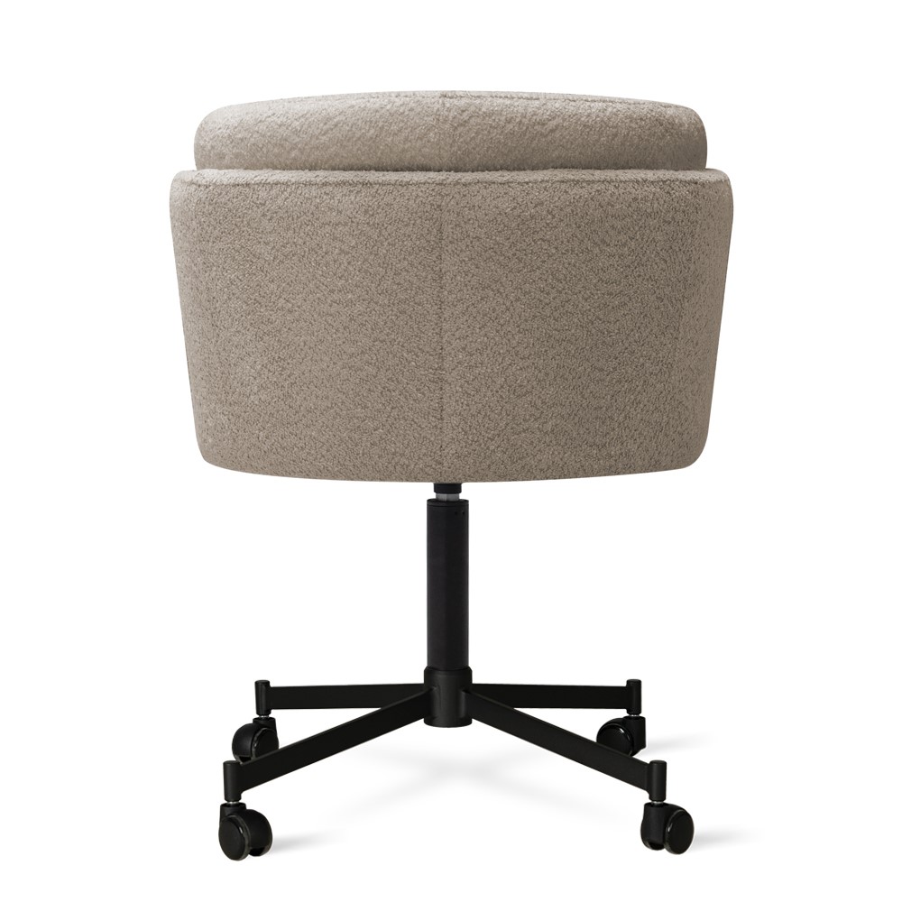 TROPEA Upholstered 360° Swivel Dining & Office Armchair with Cross Wheels Base (64 × 65 × 50 cm)