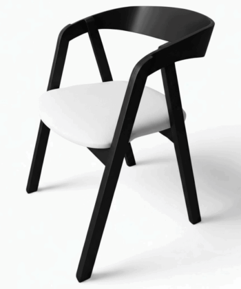 Oslo Solid Beech Chair Black – Nordic Minimalist Craftsmanship – 60 × 60 × 80 cm