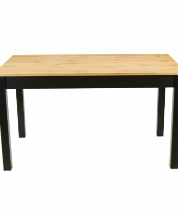 WotanExtend Black Oak Dining Table 140×80+40CM in Wotan Oak Laminate with Solid Beech Frame (140-180 × 80 × 75 cm)
