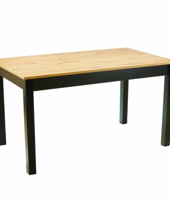 WotanExtend Black Oak Dining Table 140×80+40CM in Wotan Oak Laminate with Solid Beech Frame (140-180 × 80 × 75 cm)