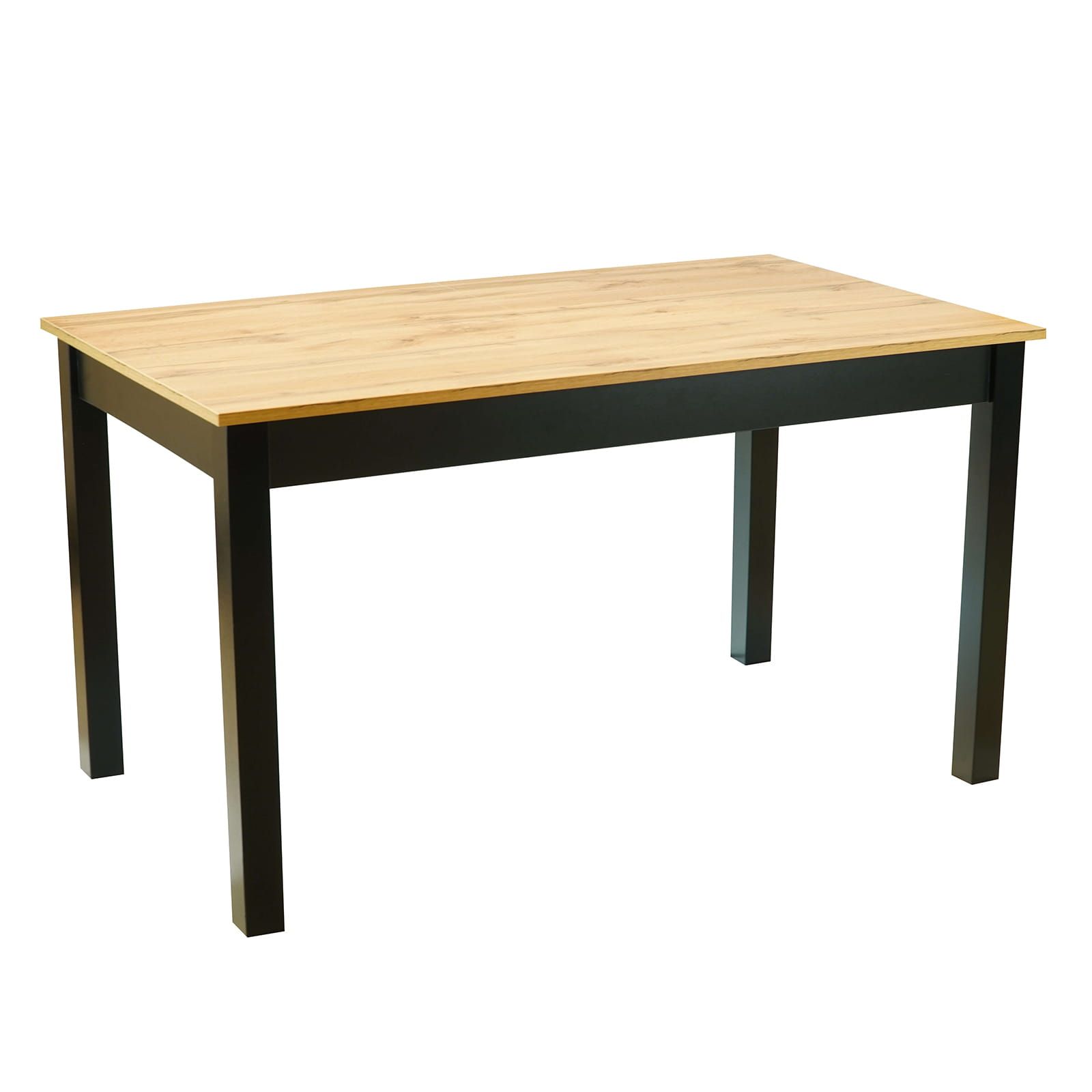 WotanExtend Black Oak Dining Table 140×80+40CM in Wotan Oak Laminate with Solid Beech Frame (140-180 × 80 × 75 cm)