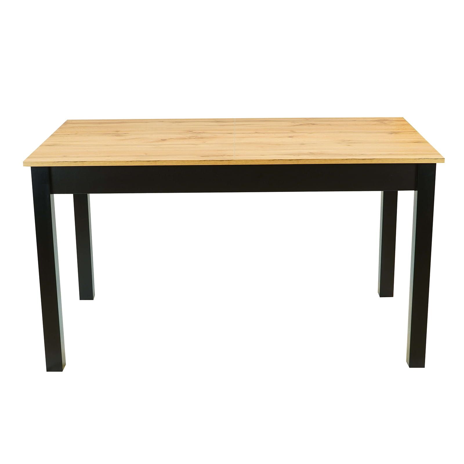 WotanExtend Black Oak Dining Table 140×80+40CM in Wotan Oak Laminate with Solid Beech Frame (140-180 × 80 × 75 cm)