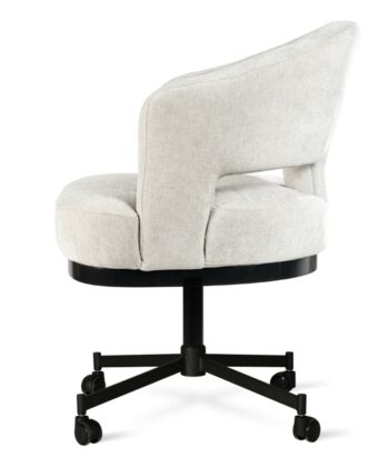 CEFALU Upholstered 360° Swivel Dining & Office Armchair with Black Wheel Base (68 × 70 × 80 cm)
