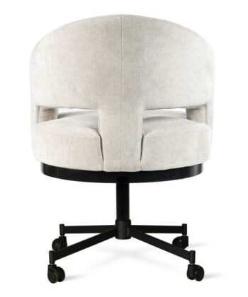 CEFALU Upholstered 360° Swivel Dining & Office Armchair with Black Wheel Base (68 × 70 × 80 cm)