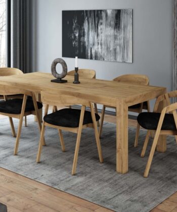 VALENCIA Natural Oak Extendable Dining Table with Solid Timber Frame (120-220 × 80-90 × 75 cm)
