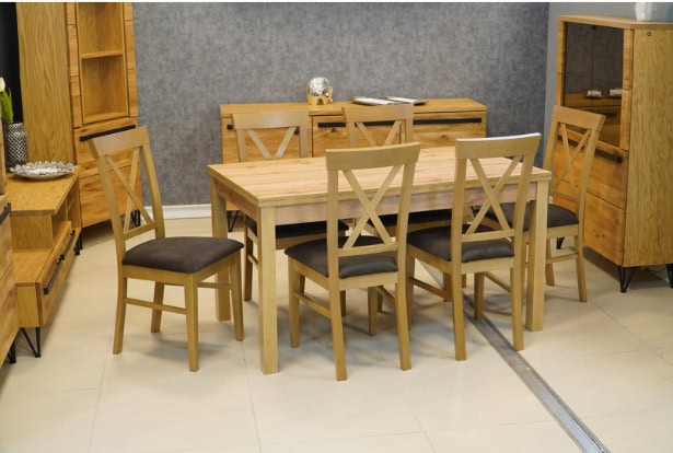 Wotan Ridge Extendable Dining Table – Light Oak 120×70+40cm Beech Legs