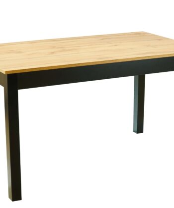 WotanExtend Black Oak Dining Table 140×80+40CM in Wotan Oak Laminate with Solid Beech Frame (140-180 × 80 × 75 cm)