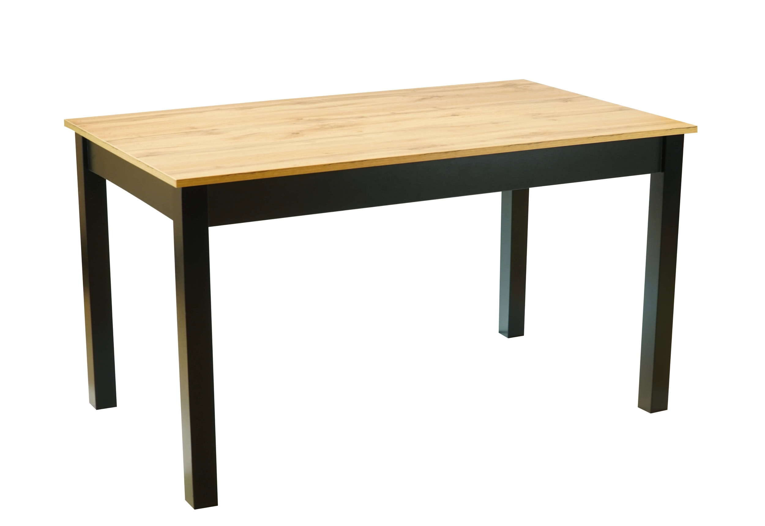 WotanExtend Black Oak Dining Table 140×80+40CM in Wotan Oak Laminate with Solid Beech Frame (140-180 × 80 × 75 cm)